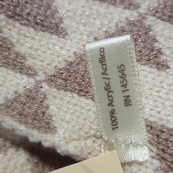 L.I.B. NEW YORK Taupe Cream Triange Pattern Knit Headwrap - Picture 4 of 5